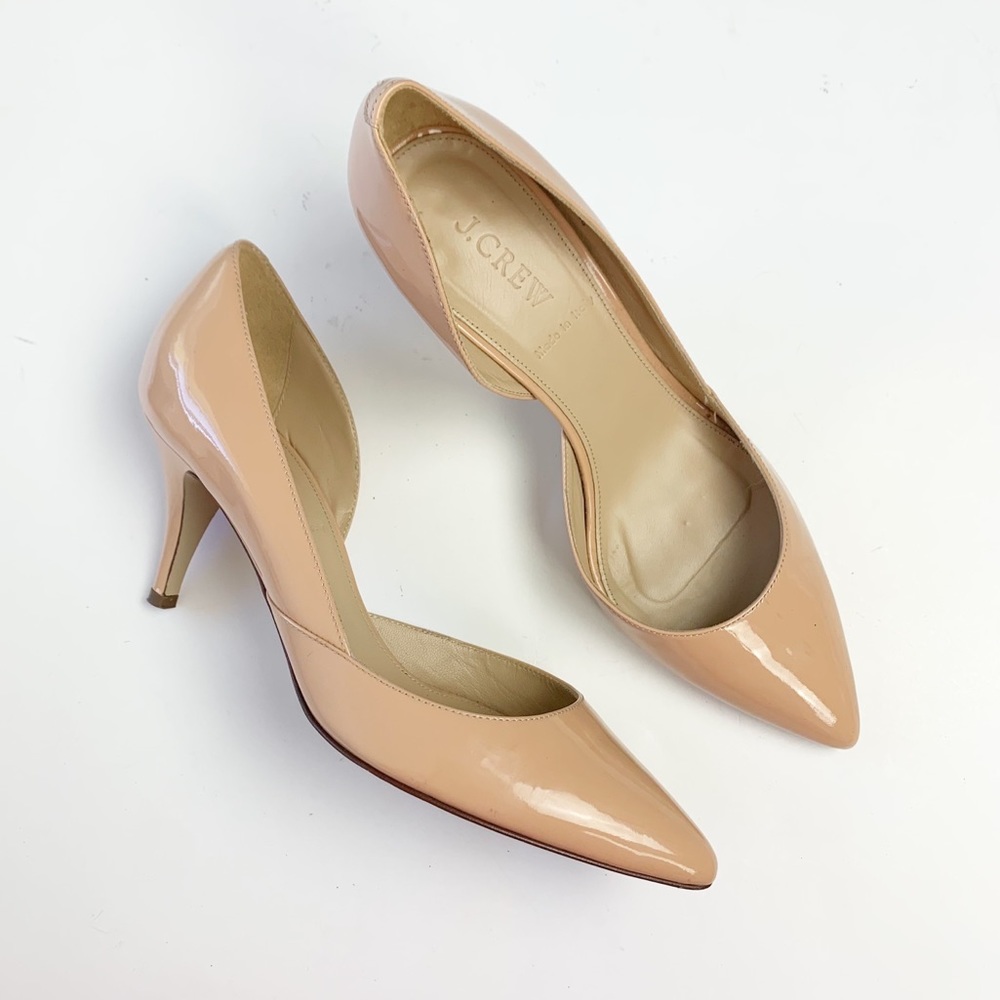 J. Crew Valentina Patent D’Orsay Nude Pumps 8.5